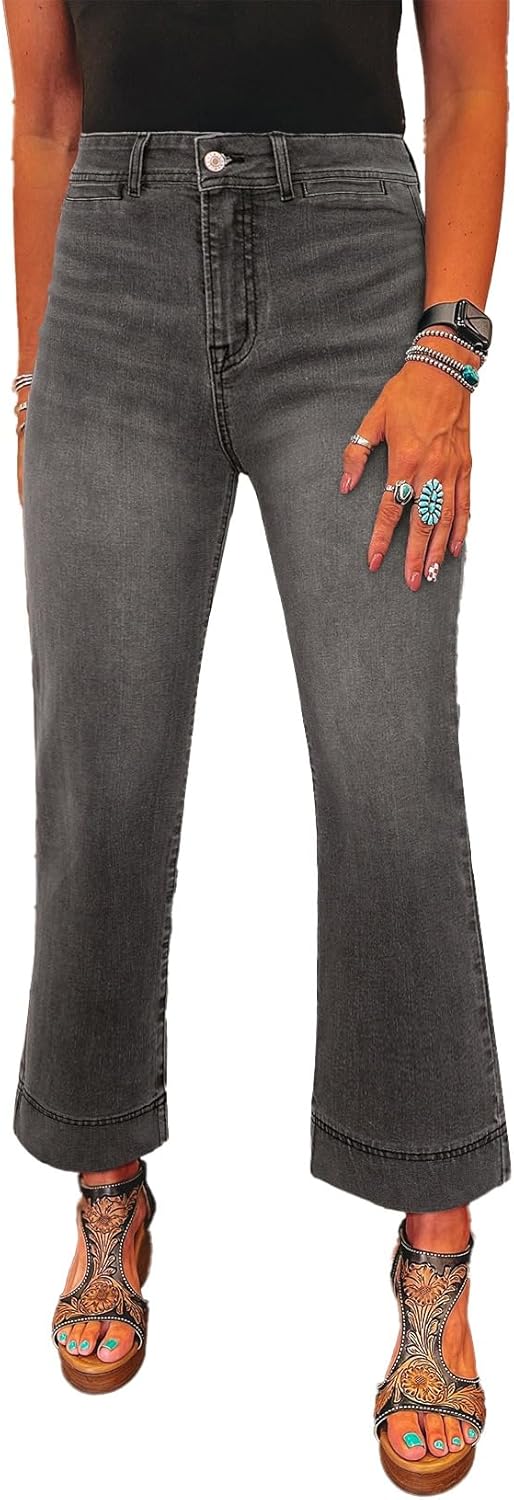 Trendy High Waisted Flare Jeans for Women by SHEWIN