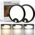 Motion Sensor Ceiling Light Rechargeable 2 Pack - Long Battery Life