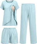 Ekouaer 3 PCS Maternity Nursing Pajamas Set - Soft Year-Round Comfort