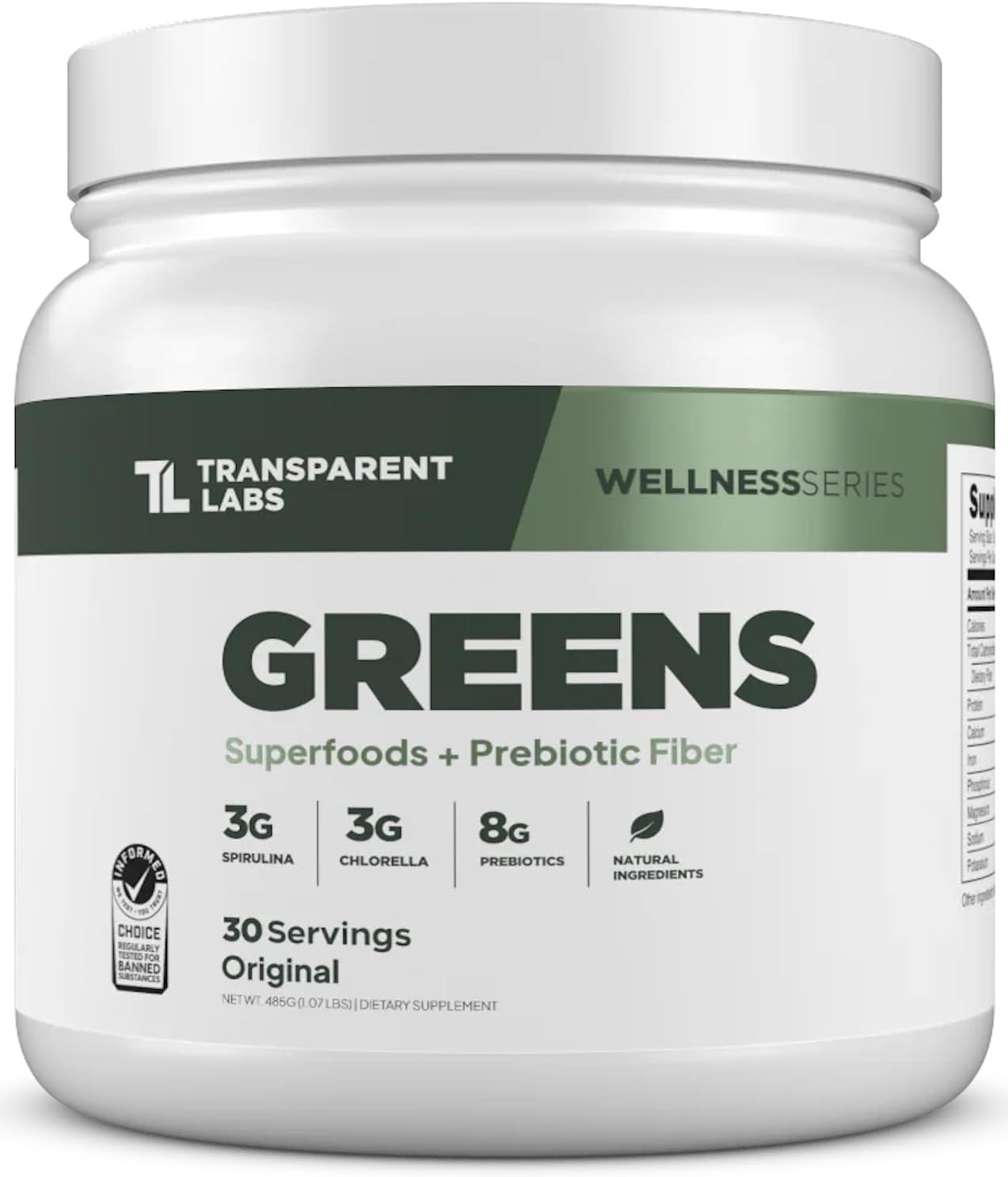 Transparent Labs Prebiotic Greens - Superfood Powder for Wellness