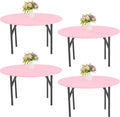 Round Spandex Tablecloth 6 ft Round - 4 Pack Fitted Covers for Indoor
