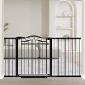 Black Baby Gate with Door Walk Through 59.84ft-62.59ft - Sturdy