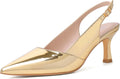 Mostrin Kitten Heels for Women Slingback Pointed Closed Toe Pumps Chic