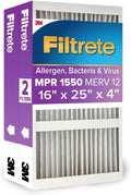 Enhanced Indoor Air Quality: Filtrete 16x25x4 Air Filter, MPR 1550, 2-Pack