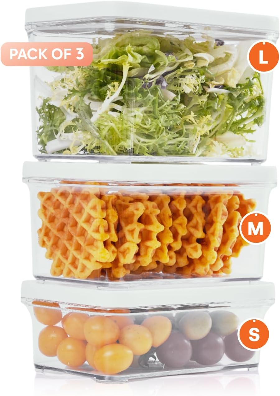 Vacuum Food Storage Canister Set by Giraffy Co. - 3 pcs