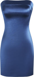 Tube Satin Mini Dress Bodycon Backless - Sleek Cocktail Style