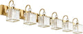 Ralbay Modern Gold Vanity Lights - 6-Light Gold Crystal Bathroom