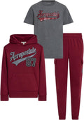 Boys 3 Piece Outfit Set Sizes 4-12 - Fleece Hoodie, Cargo Pants