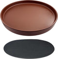 Plant Saucer 12.7 in Brown Ceramic Pot Tray - Sturdy Drainage Saucer