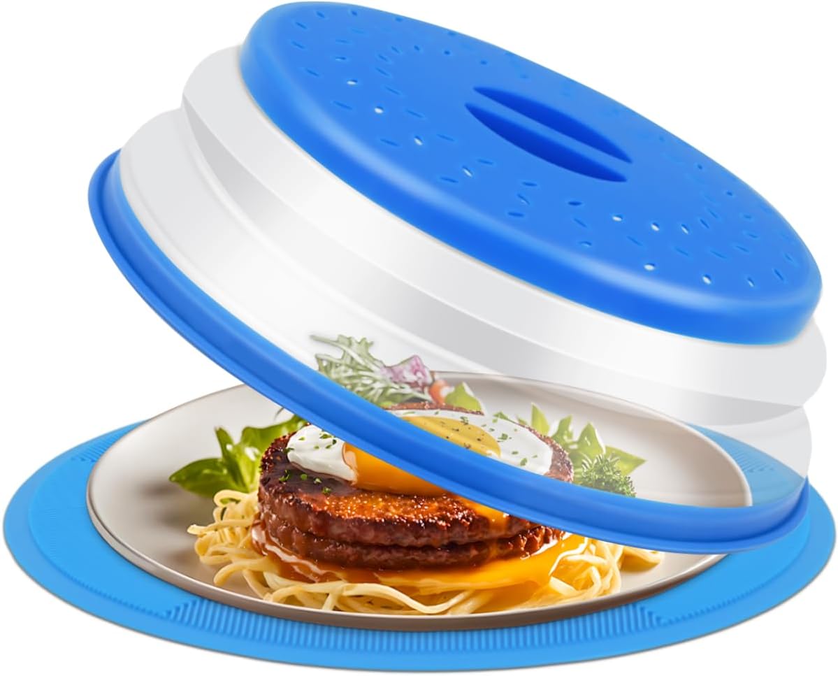 Foghut Silicone Microwave Splatter Cover - Multi-Use Hot Food Protector