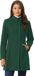 Allegra K Women's Winter Overcoat Mid-Long Stand Collar - Warm Coats