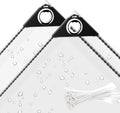 6 x 10 ft Clear Waterproof Tarp - Heavy PVC Tear Resistant Cover