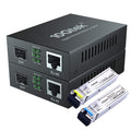 Gigabit Ethernet Bidi Media Converter Pair - 20km Fiber Link