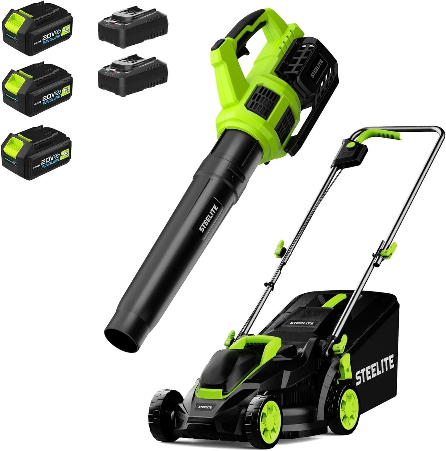 Steelite 13-Inch Cordless Lawn Mower & Leaf Blower Combo Kit