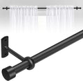 Adjustable Matte Black Curtain Rods - 30-120 Inch - Heavy Duty