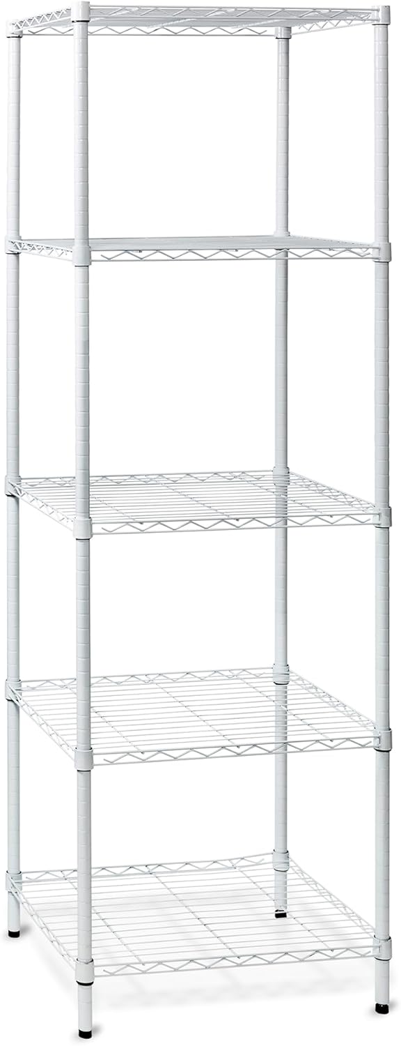 Honey-Can-Do 5-Tier White Shelving Unit for Versatile Storage