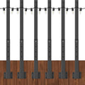 6 Pack String Light Poles 2.8ft Metal Poles for Outdoor String Lights