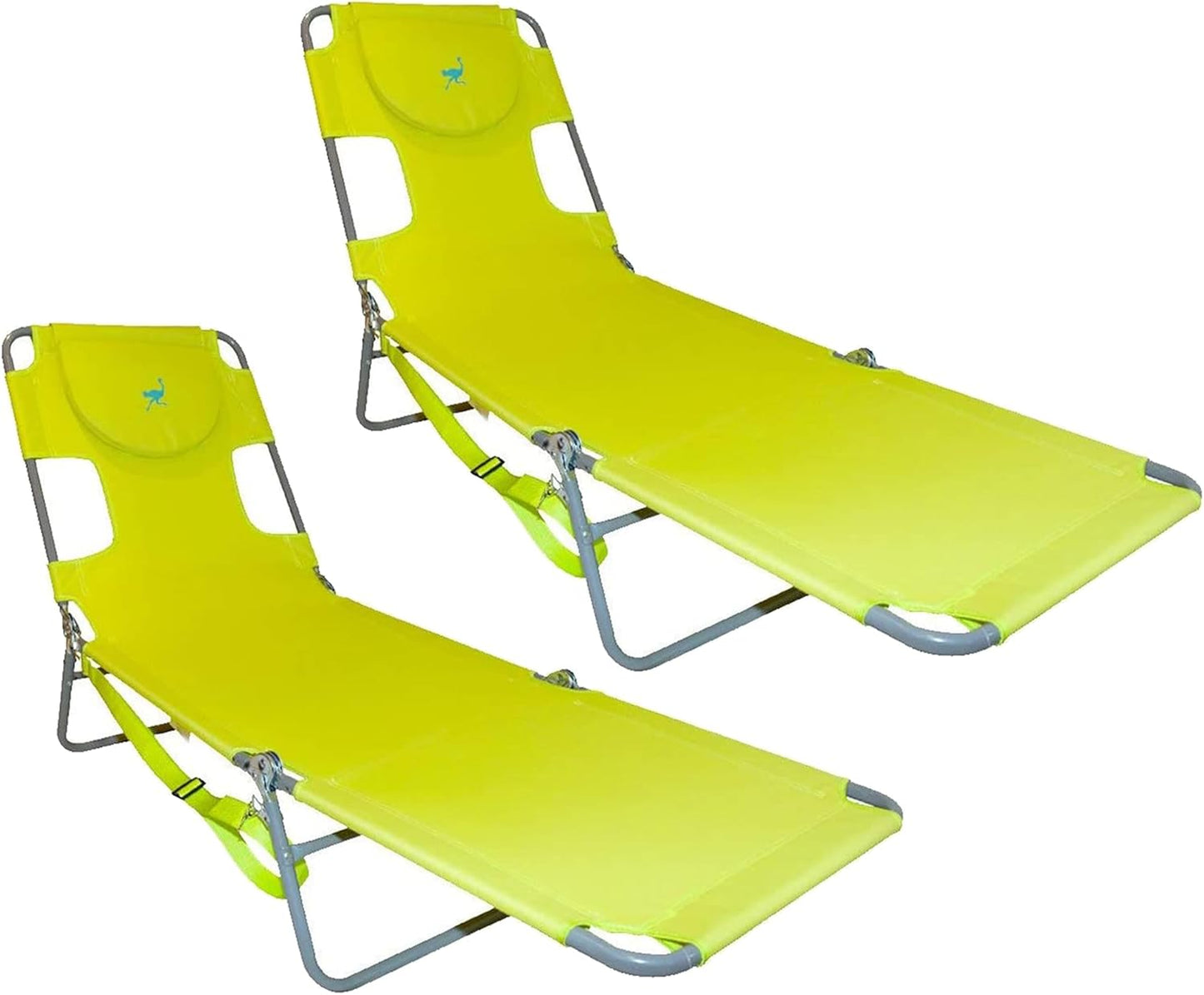 Portable Neon Green Ostrich Chaise Lounge - 3 Positions!