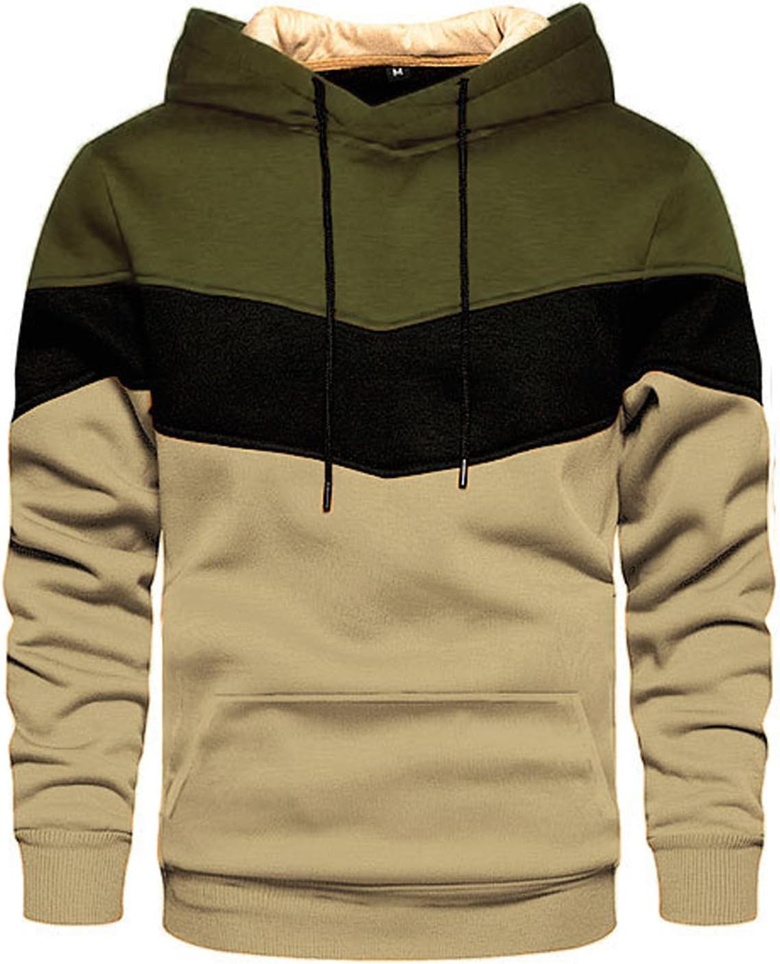 Men's Color Block Fleece Hoodie - Stylish & Cozy