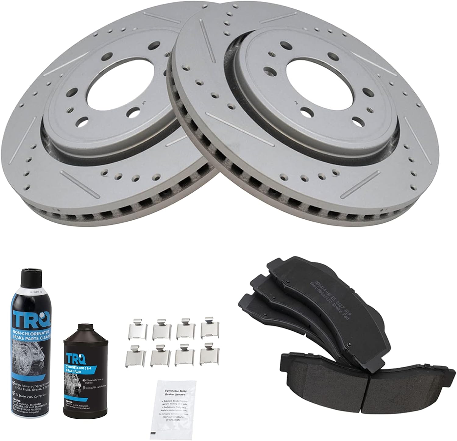 TRQ Front Performance Brake Pad & Rotor Kit for Ford Vehicles