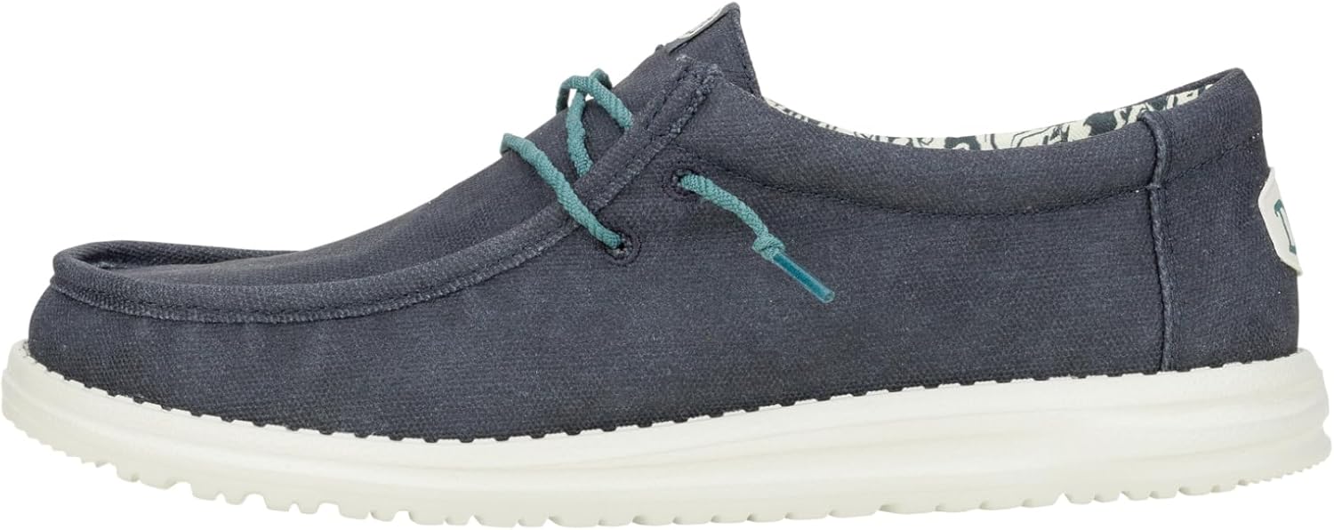 HEYDUDE Men's Wally Washed Canvas Slip-on Loafers for Comfort