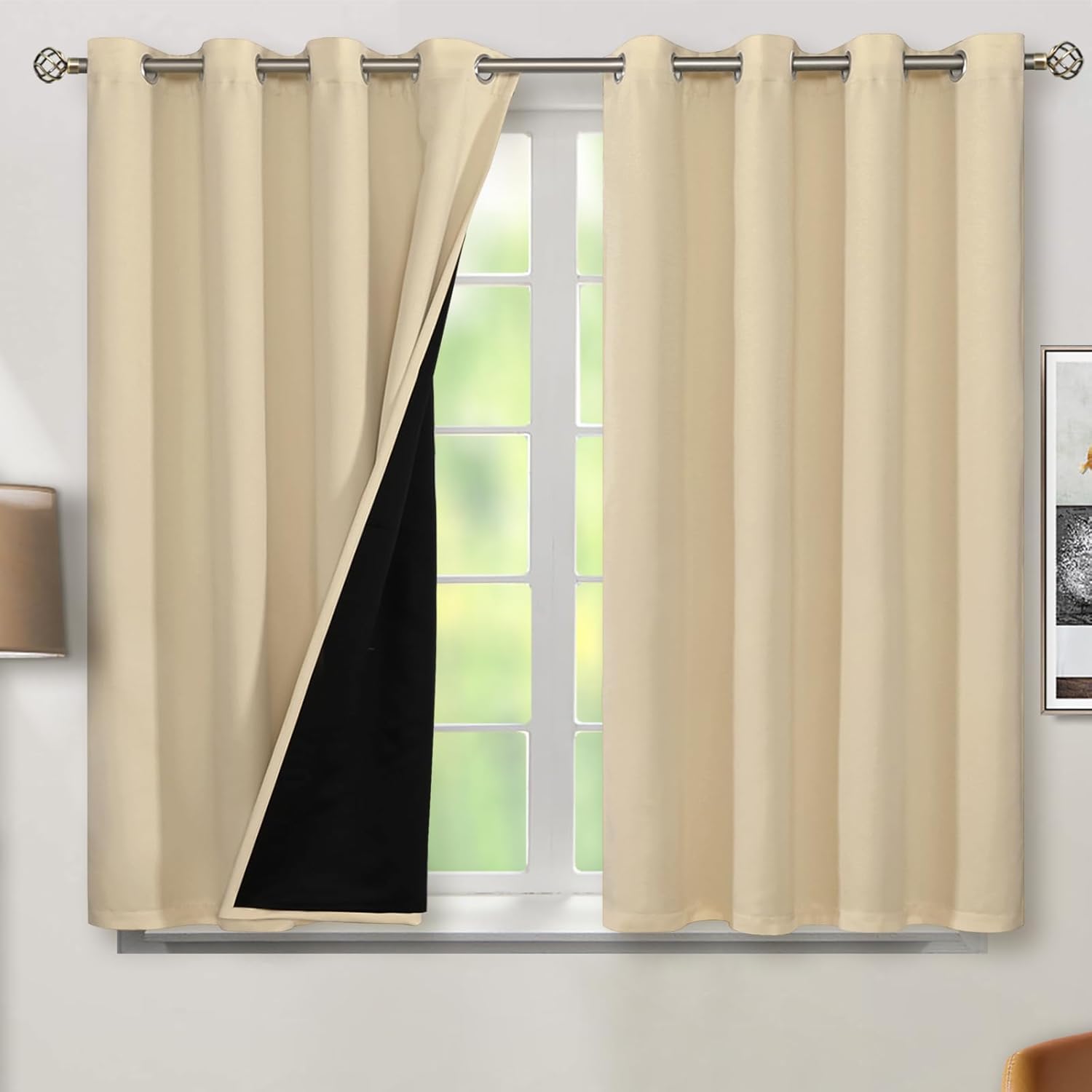BGment Short Blackout Curtains for Bedroom, Energy Efficient