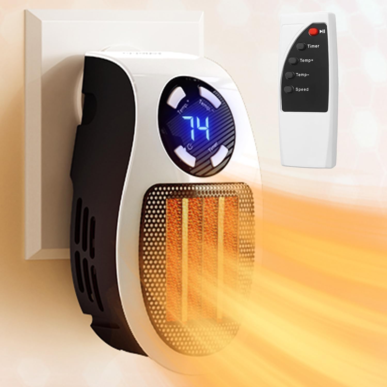 Mini Plug in Heater with Remote for Fast Heating and Safety
