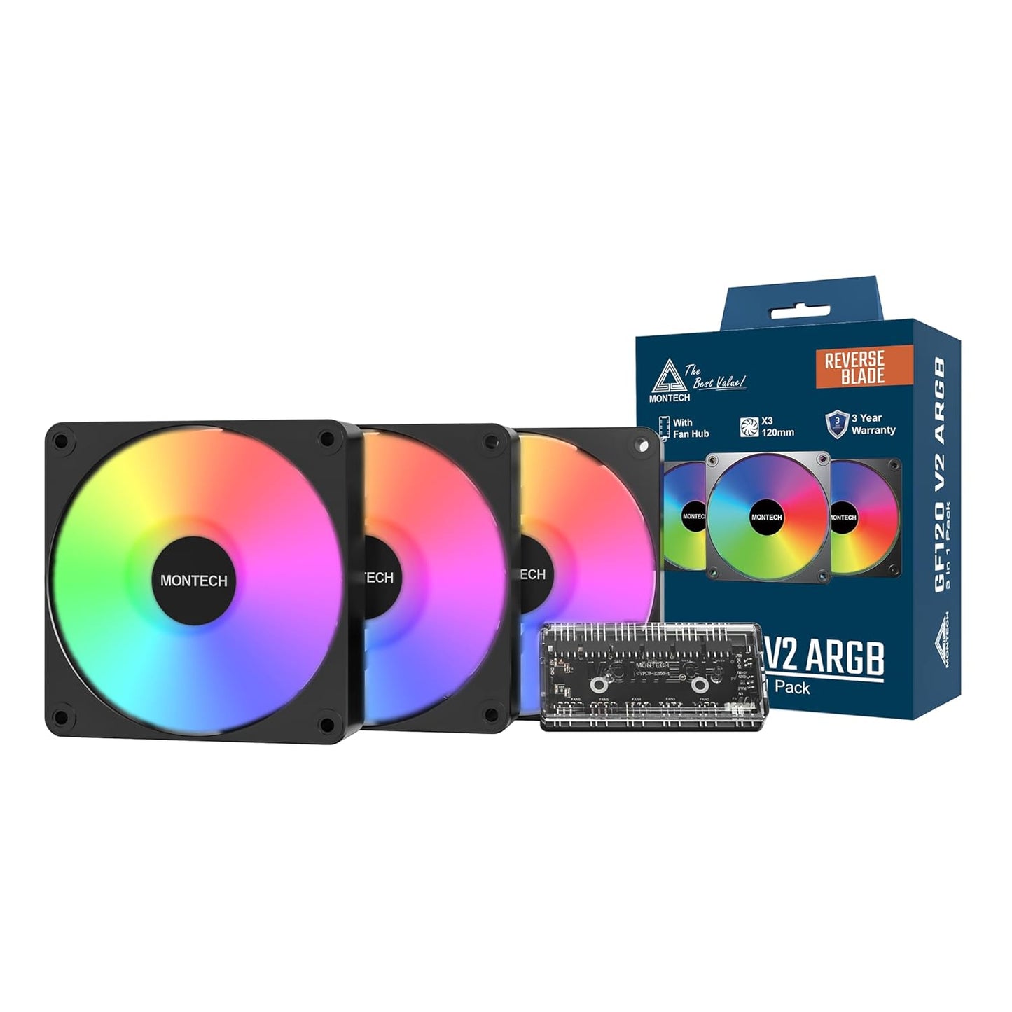 MONTECH GF120R V2 ARGB 120mm Case Fan for Modern Builds