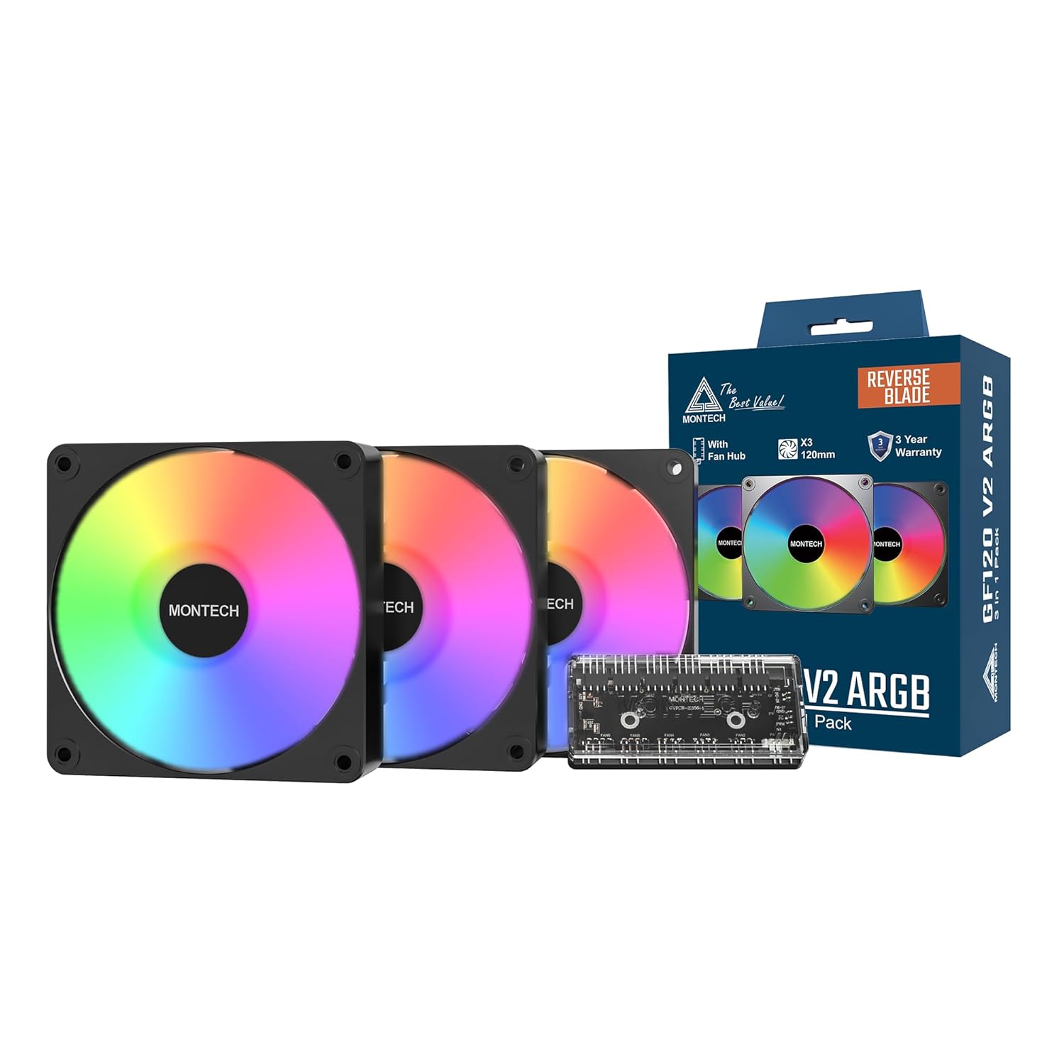 MONTECH GF120R V2 ARGB 120mm Case Fan for Modern Builds
