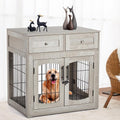 Dog Crate Furniture with Double Drawers 40 in - Stylish End Table