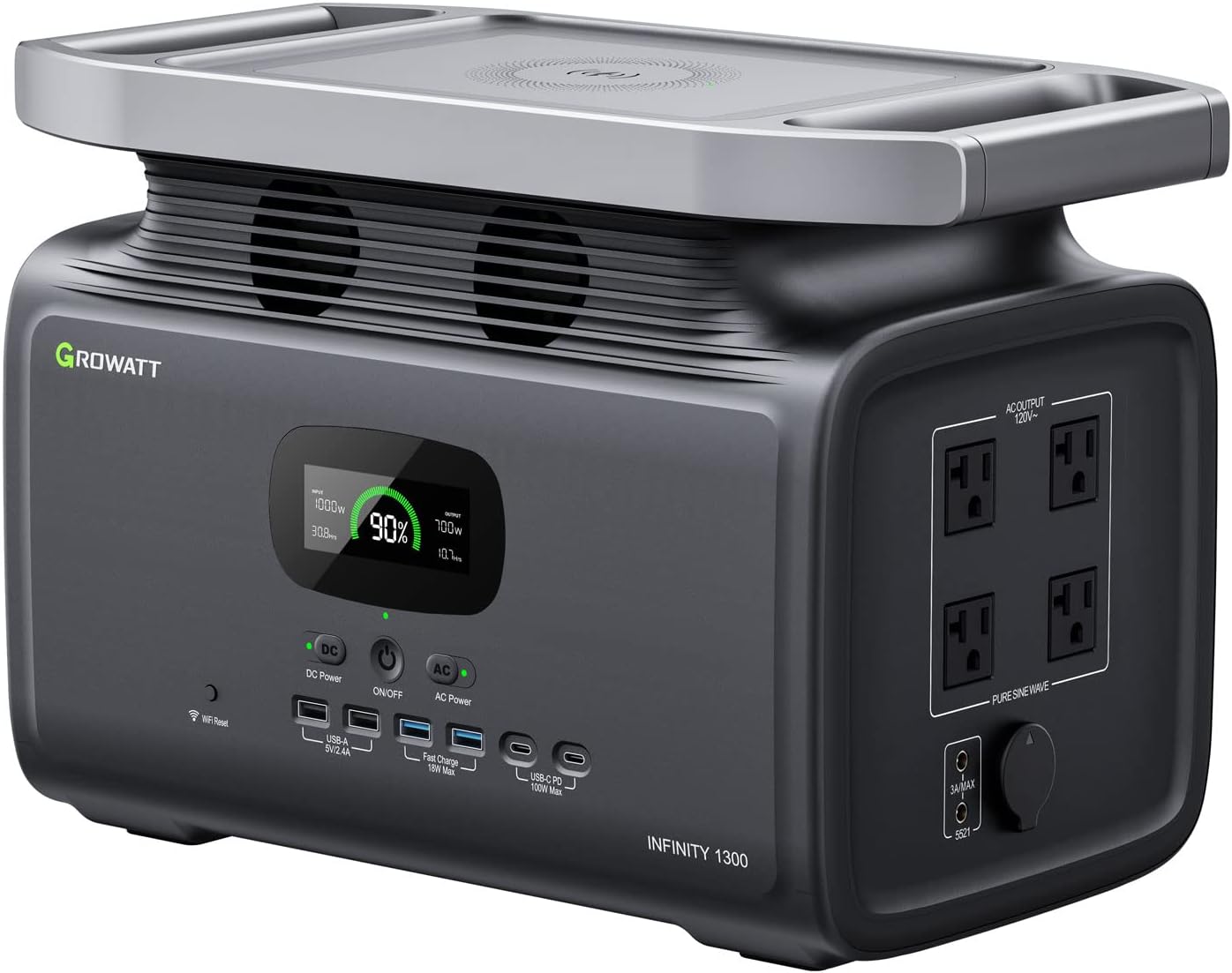 Power On-The-Go: GROWATT 1300 Portable Solar Generator