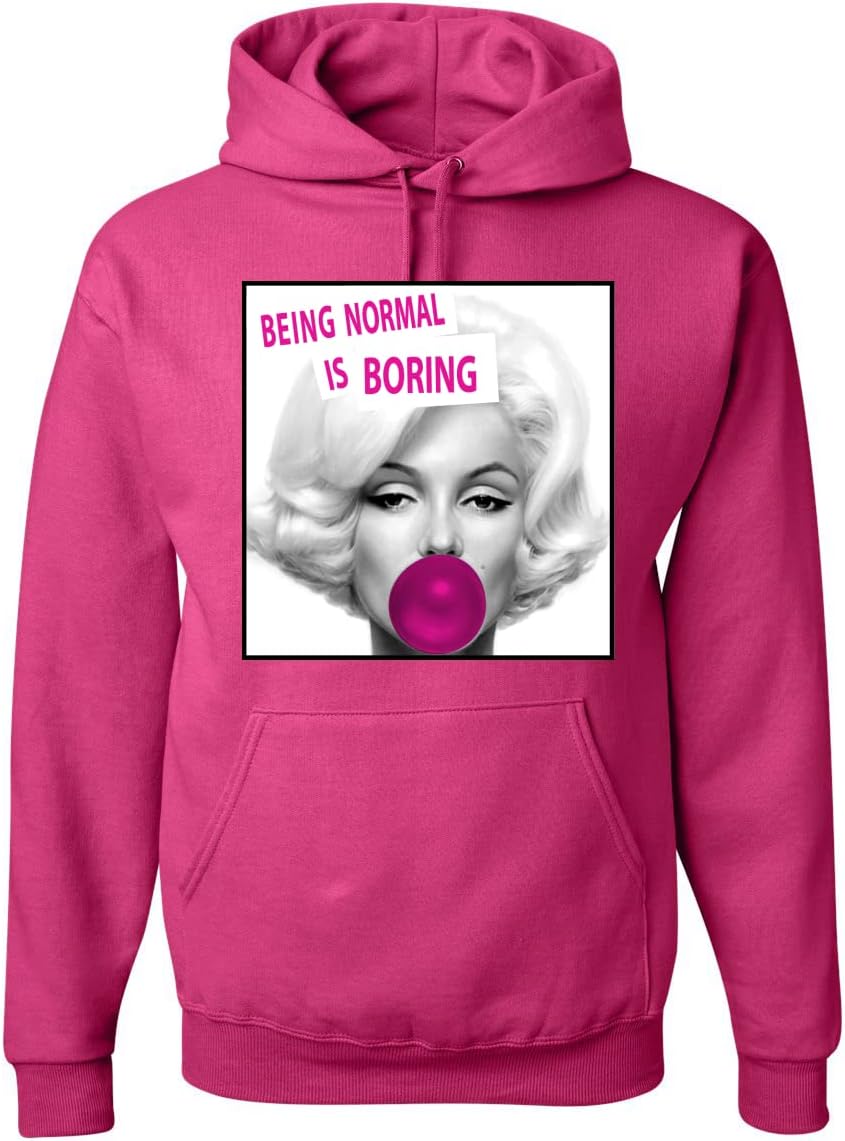 Wild Bobby Marilyn Being Normal is Boring Unisex Graphic Hoodie
