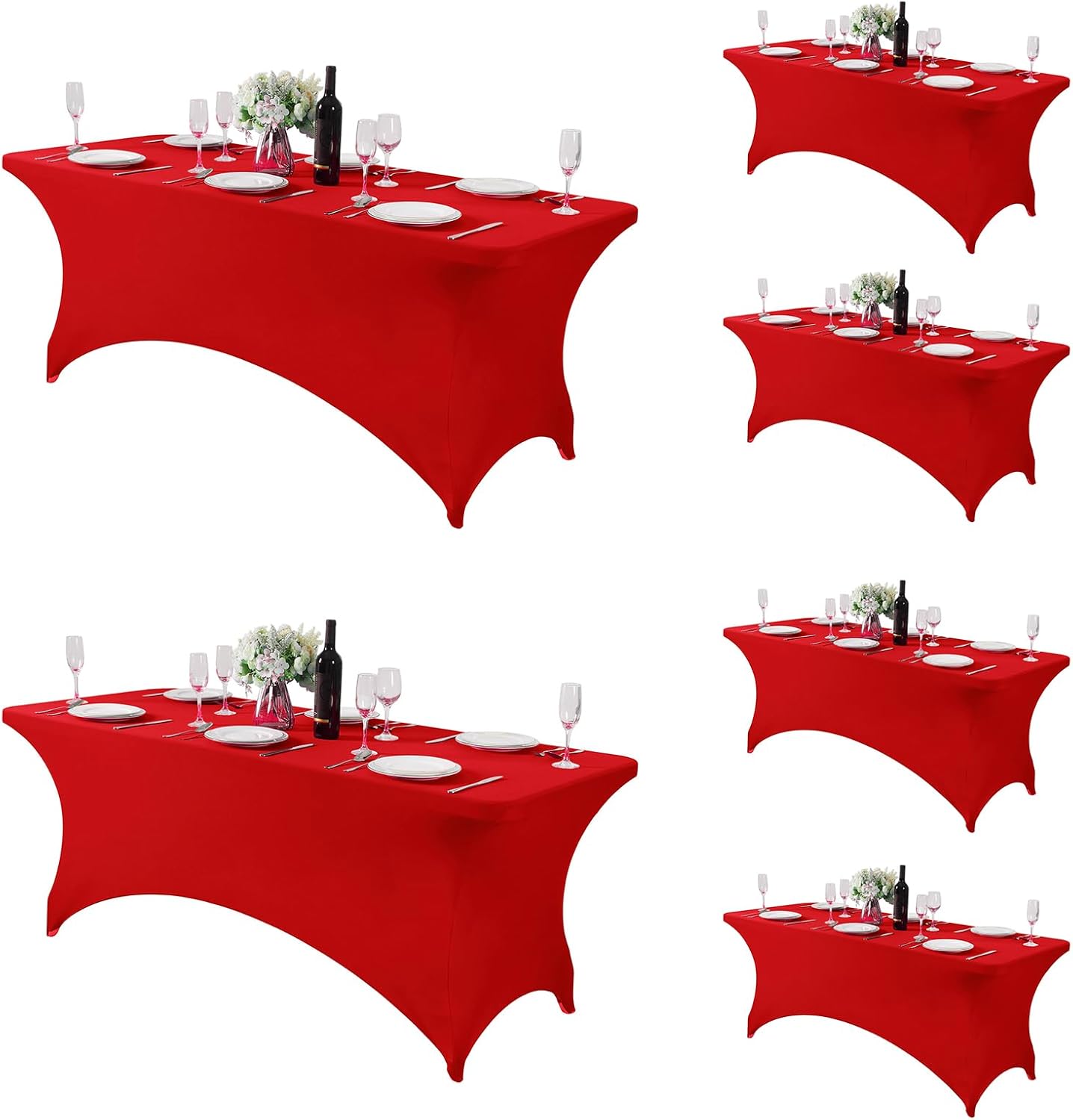 Fokitut 6 Pack Spandex Table Cover for 6FT Table Events