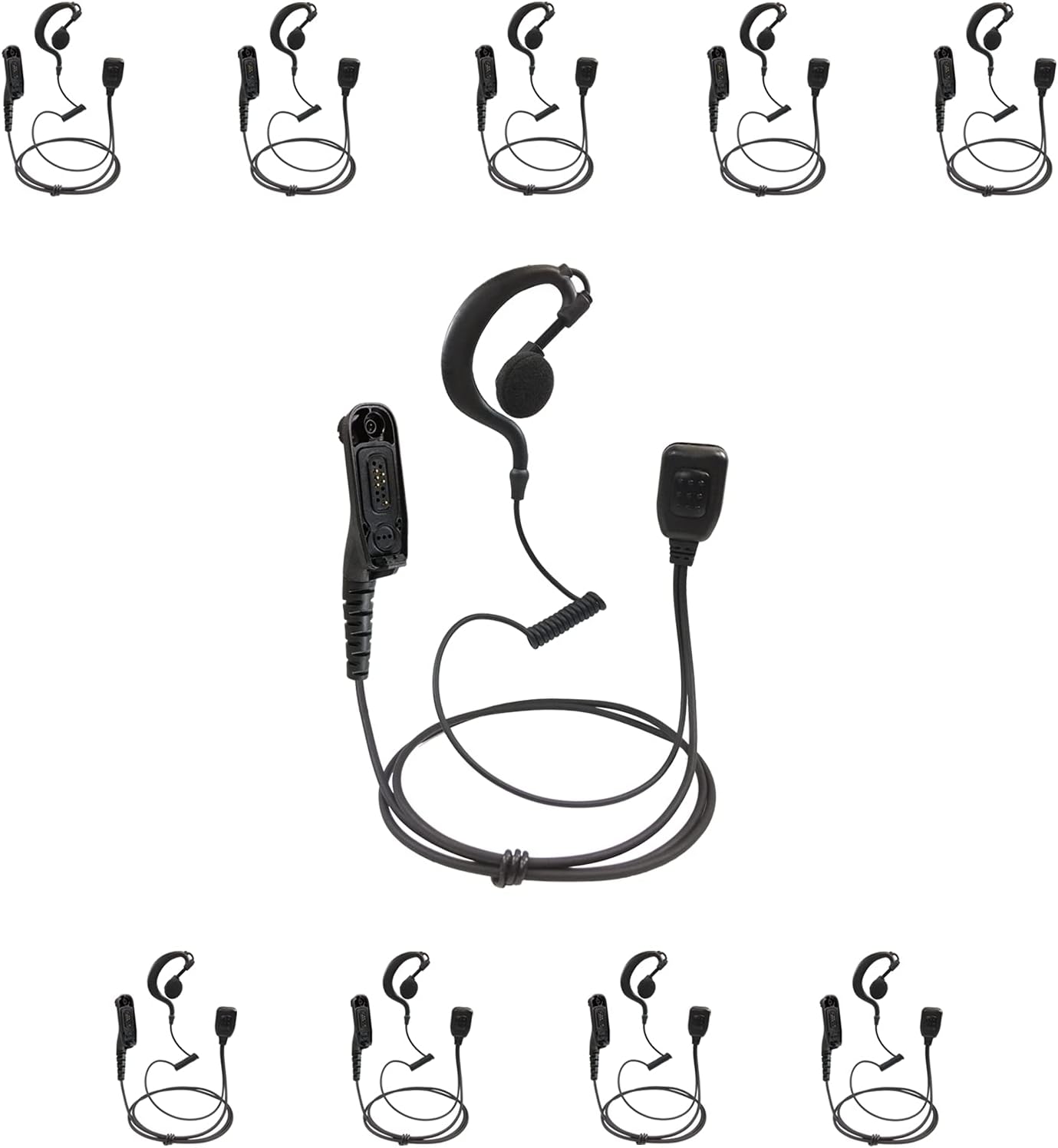 G-Shape Earbud Earpiece with PTT Mic for Motorola Radios