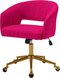 Modern Velvet Rolling Desk Chair - Height Adjustable Swivel Vanity