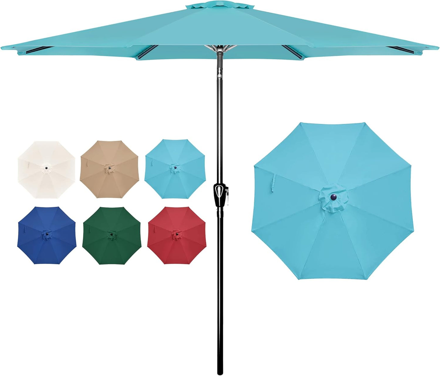 Simple Deluxe 9ft Patio Umbrella for Outdoor Spaces and More