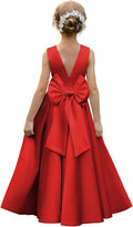 Satin Flower Girl Dresses for Wedding Floor Length (Style QV63)