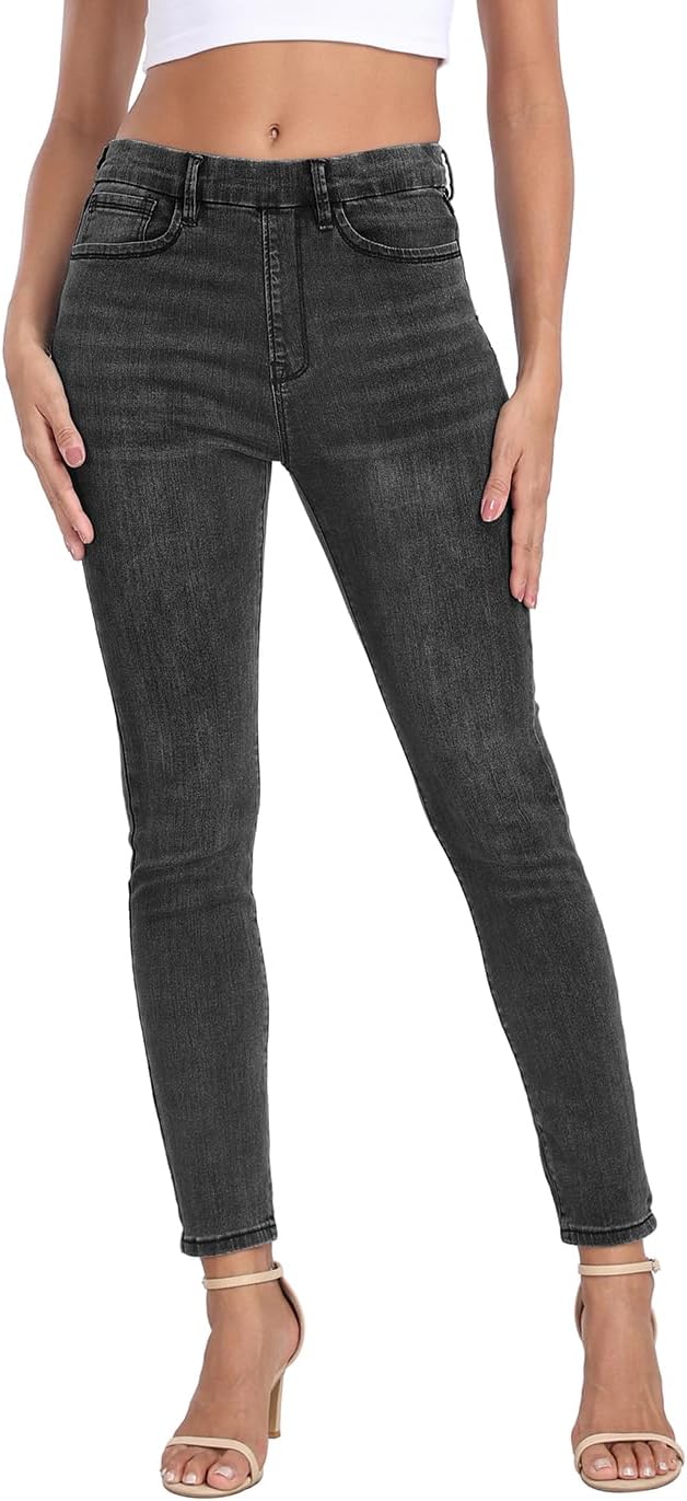 HDE Women's Pull On Skinny Jeans for Comfort and Style