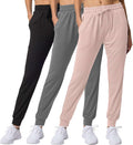 Women's Ultra-Soft 3 Pack Lounge Joggers - Lightweight Everyday Wear