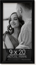 wallsthatspeak 9x20 Black Picture Frame for Posters and Puzzles