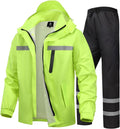 Men's Rain Suit High Visibility Reflective Work Rain Jacket Pants fine