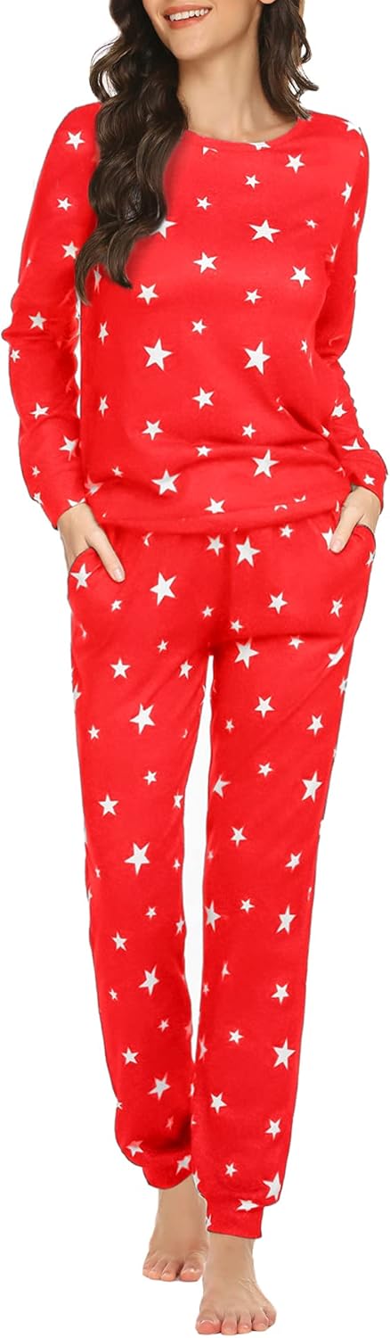 Ekouaer Womens Jogger Pajama Sets for Cozy Sleepwear and Lounge