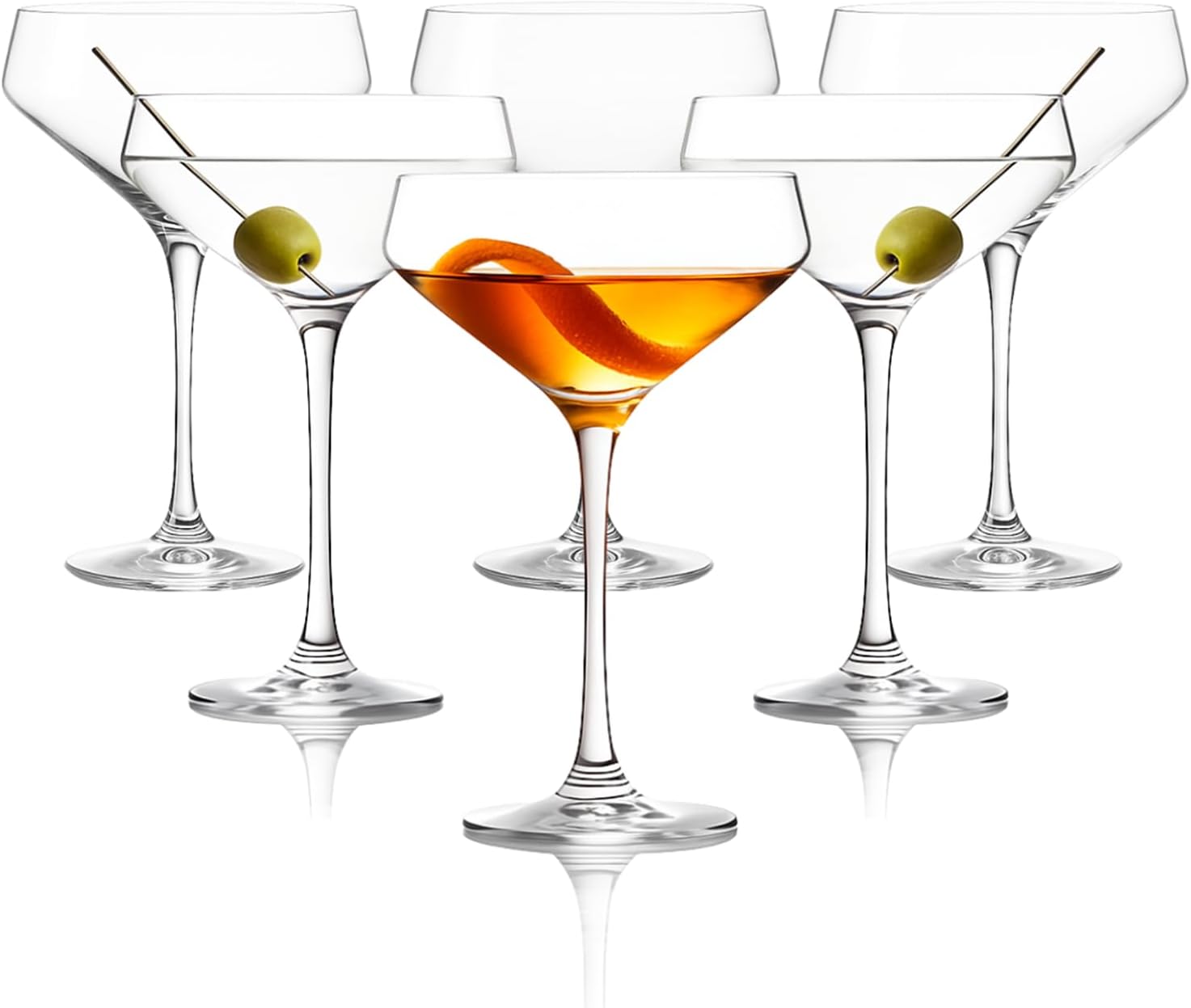 LEMONSODA Hand Blown Classic Martini Glasses for Cocktails