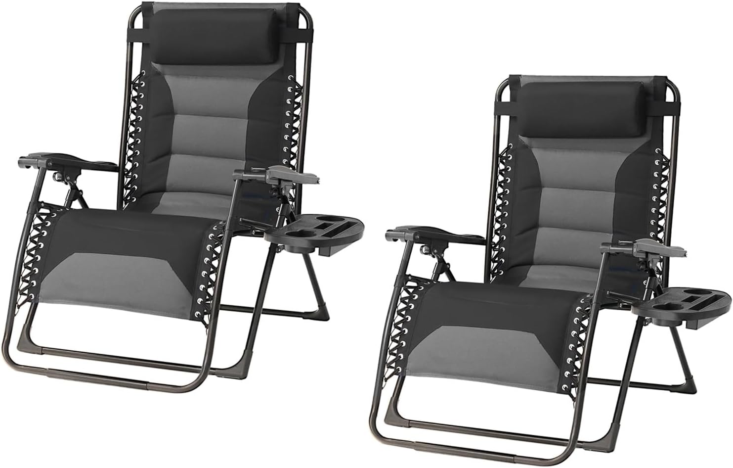 Oversized Padded Recliner Set of 2 for Outdoor Relaxation