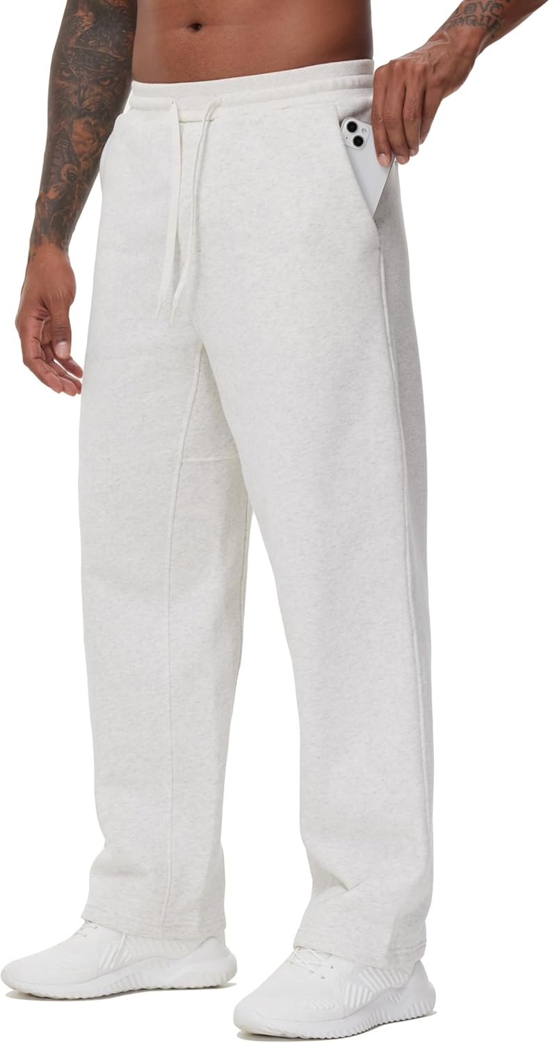 Men's Baggy Fleece Workout Sweatpants with Pockets for Comfort