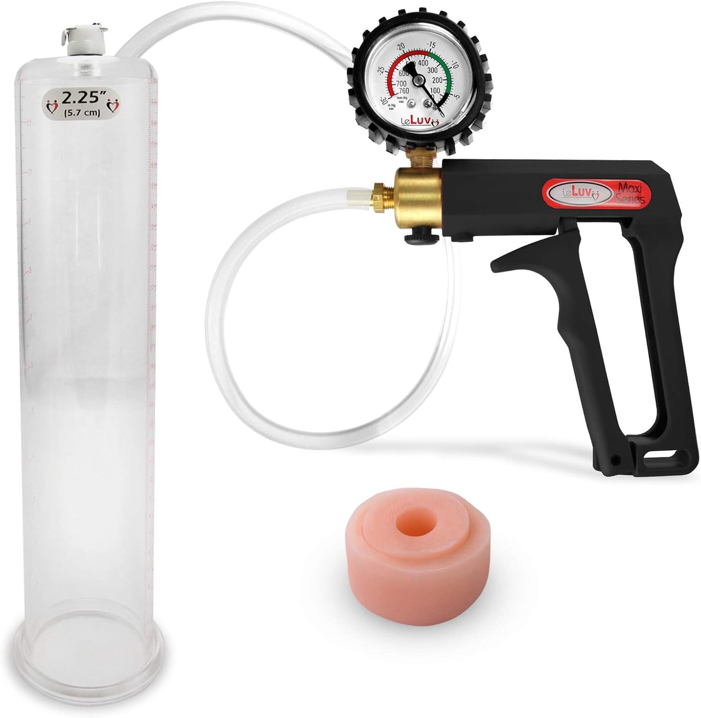 LeLuv Penis Pump Maxi Bundle with Black Handle and Gauge
