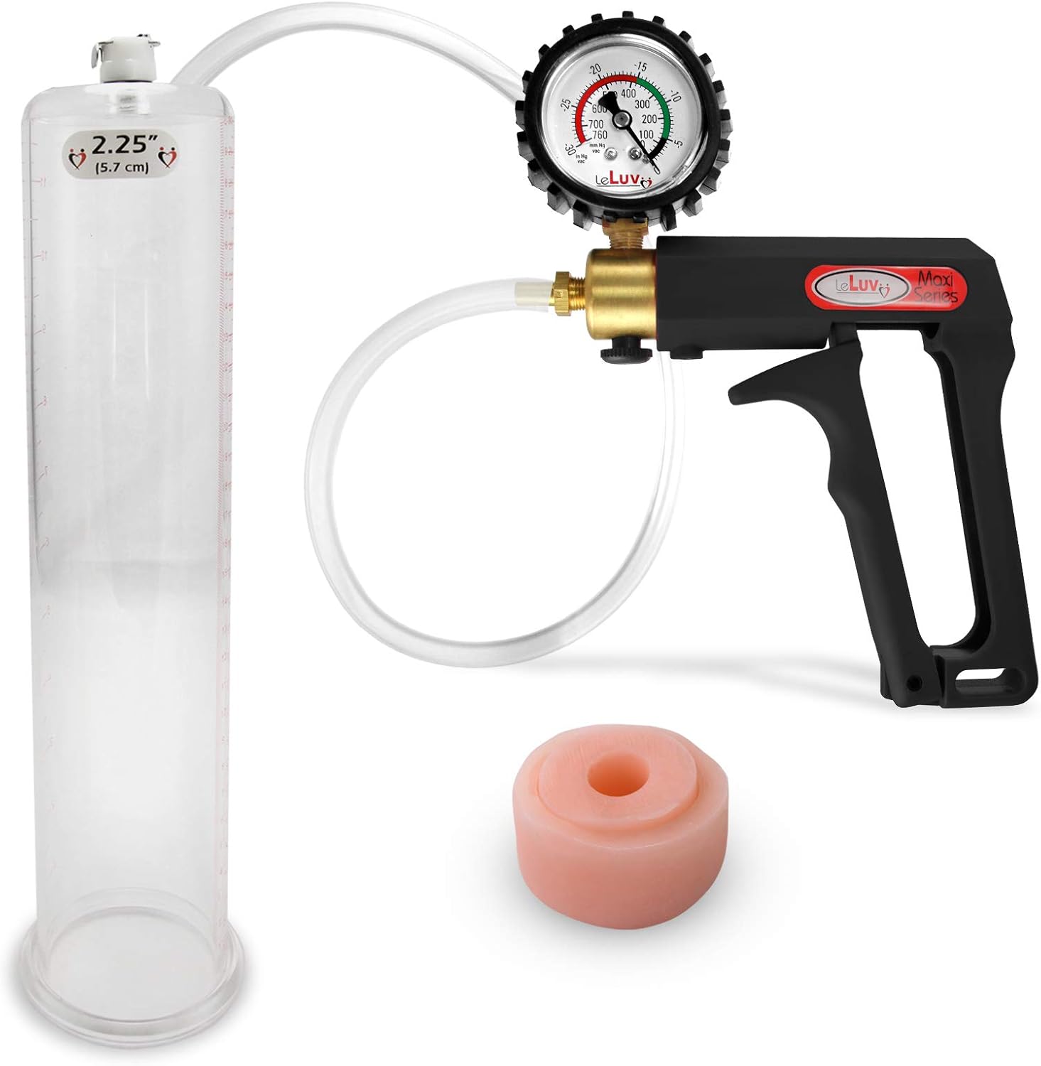 LeLuv Penis Pump Maxi Bundle with Black Handle and Gauge