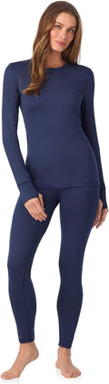 Cuddl Duds Womens Fleece Lined Thermal Base Layer Set - Cozy Fit