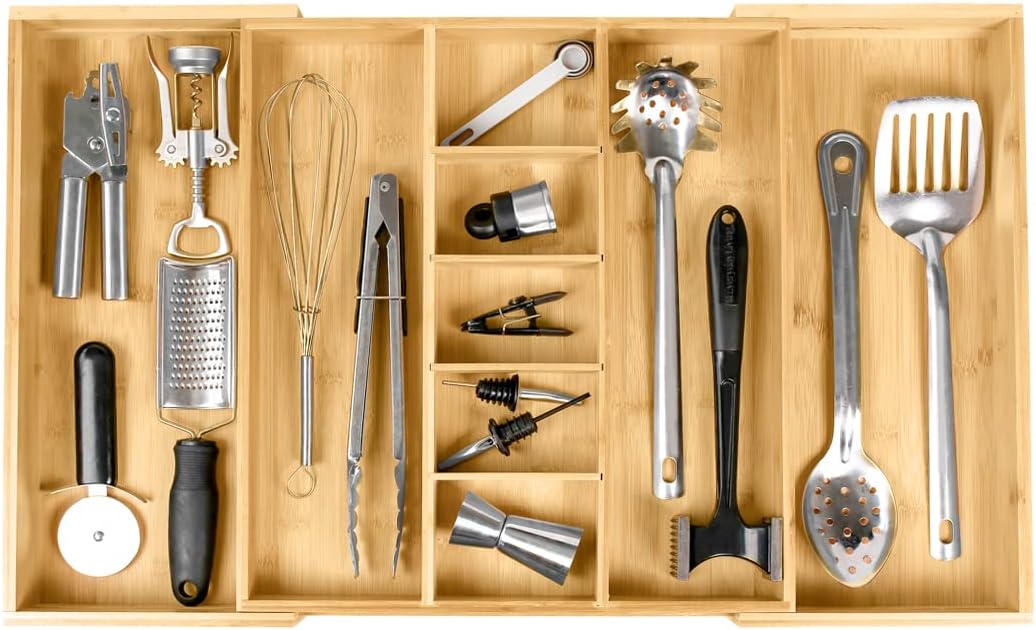 KitchenEdge Adjustable Kitchen Drawer Organizer for Utensils
