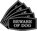 Fancy Beware of Dog Sign - Durable Home Security Signs 5 Pack